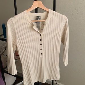 Ribbed Cream Top